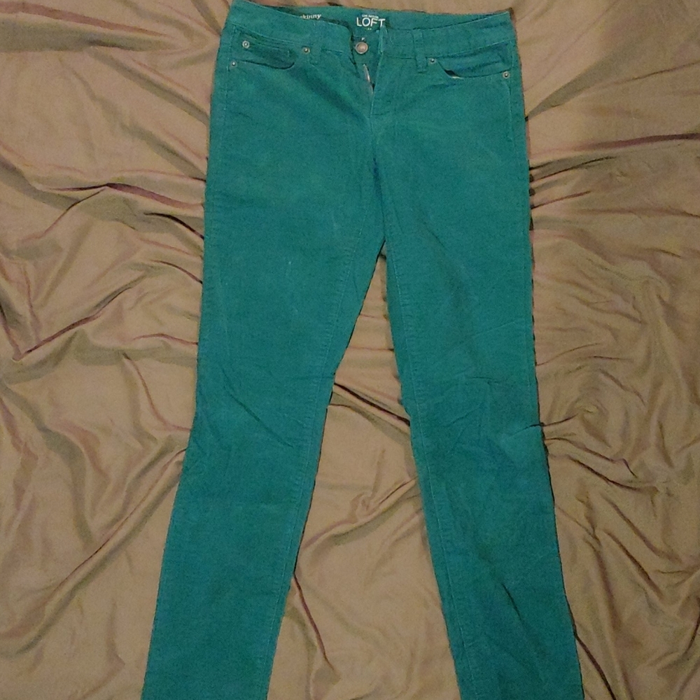 LOFT Green Corduroy Modern Skinny Pants, sz. 2